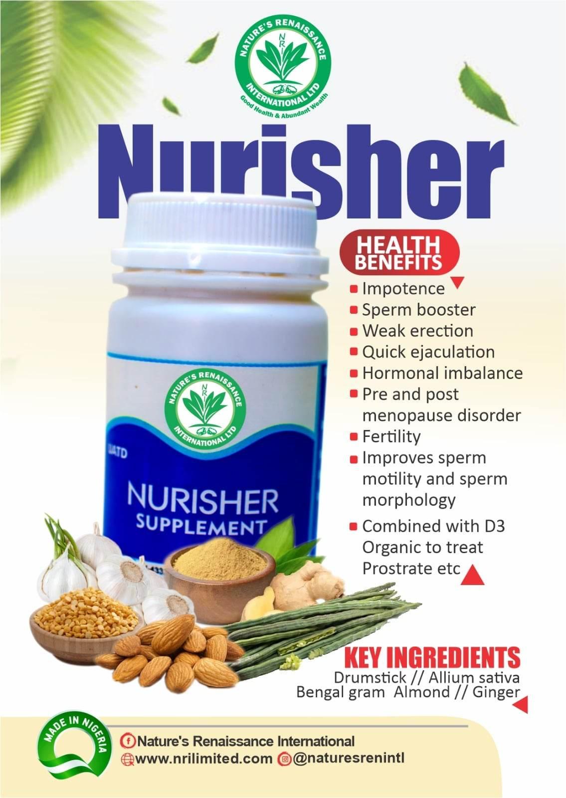 NURISHER SUPPLEMENT- NATURAL POTENCY & FERTILITY BOOSTER